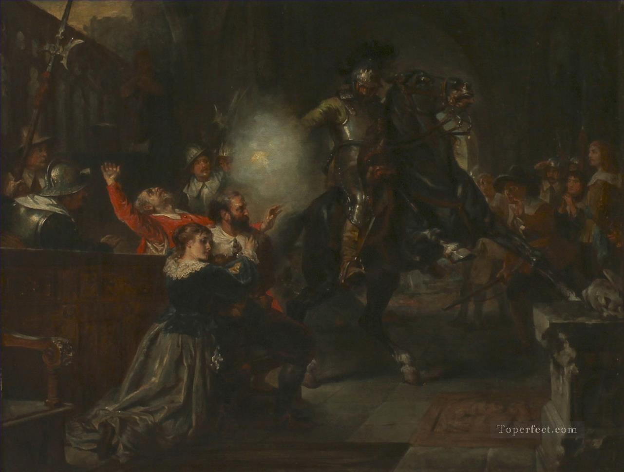 男爵頭ロバート・アレクサンダー・ヒリングフォードの歴史的な戦闘シーンのフルレベル油絵